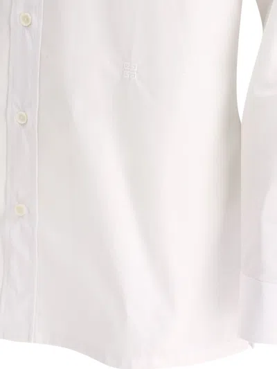 Shop Givenchy "4 G" Embroidered Poplin Shirt In White
