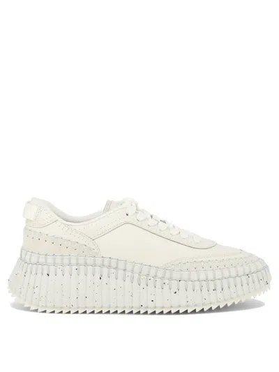 Chloé Nama White Mesh Sneakers In White