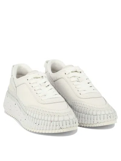 Chloé Nama White Mesh Sneakers In White