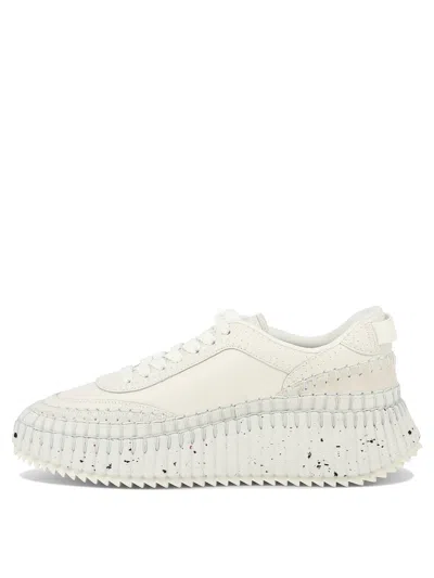 Chloé Nama White Mesh Sneakers In White