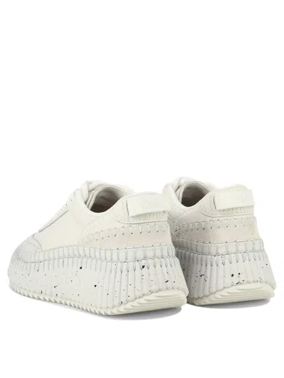 Chloé Nama White Mesh Sneakers In White
