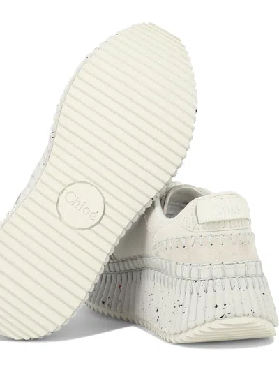 Chloé Nama White Mesh Sneakers In White