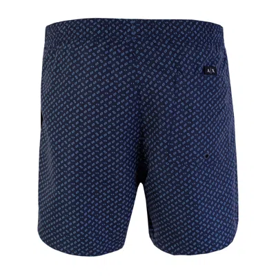 Shop Armani Exchange Elegant Micro Print Swim Men's Shorts In Blue