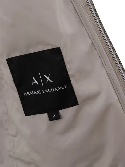 Shop Armani Exchange Elegant White Wool Hooded Men's Cardigan In Beige