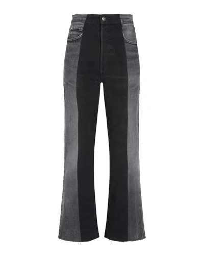 Shop E.l.v Denim Flare Jean In Black/grey