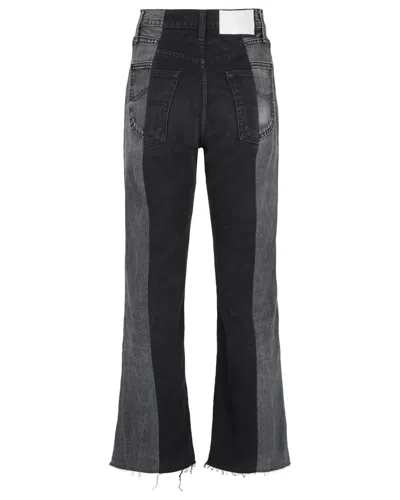 Shop E.l.v Denim Flare Jean In Black/grey