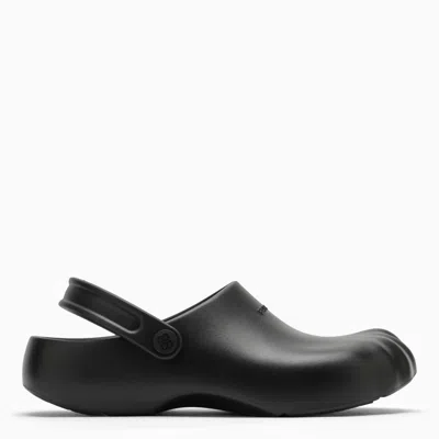 Shop Balenciaga Black Rubber Slip On Sunday Molded