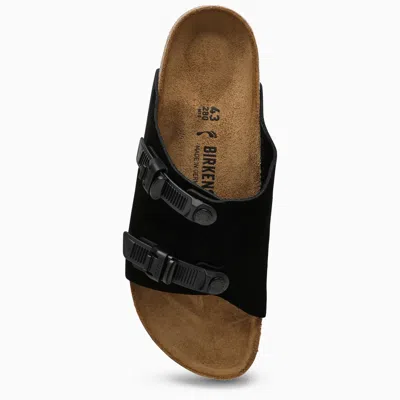 Shop Birkenstock Slide Zürich Tech Black In Suede