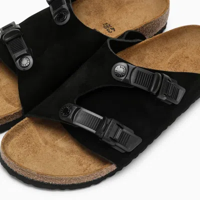 Shop Birkenstock Slide Zürich Tech Black In Suede