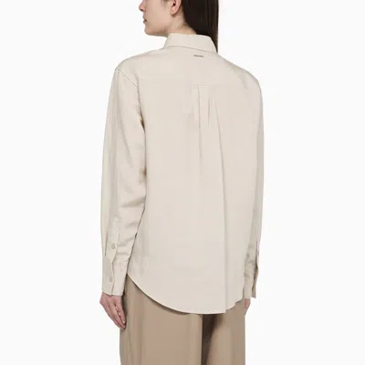 Shop Calvin Klein Beige Linen Blend Shirt