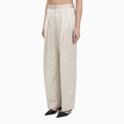 Shop Calvin Klein Beige Viscose Blend Trousers