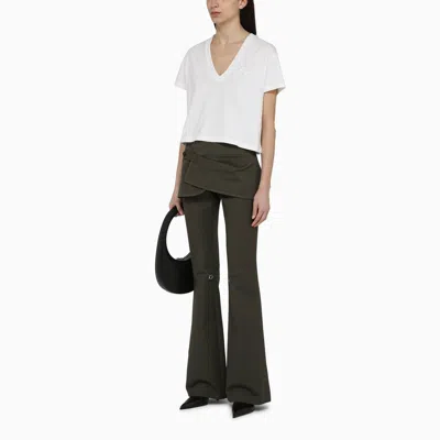 Shop Courrèges Military Green Cotton Mini Skirt Trousers