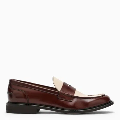 Shop Doucal's Classic Two Tone Leather Moccasin