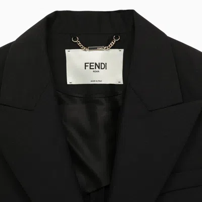 Shop Fendi Black Wool Blend Waistcoat