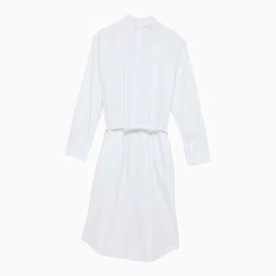 Shop Fendi White Cotton Chemisier Dress With Belt