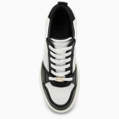 Shop Ferragamo Low Black/white Leather Trainer