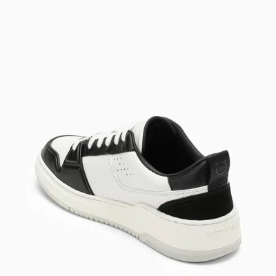 Shop Ferragamo Low Black/white Leather Trainer