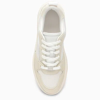 Shop Ferragamo Low White Leather Trainer