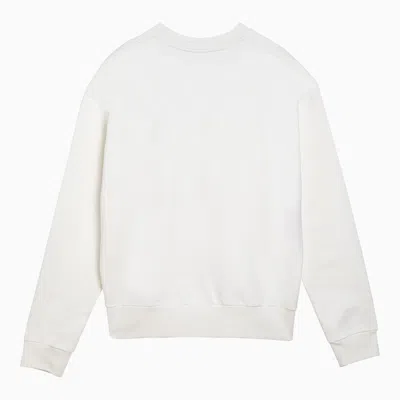Shop Marni White Crewneck Sweatshirt With Multicoloured Logo