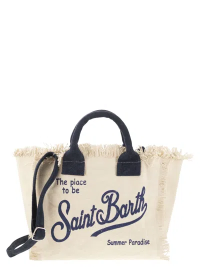 Shop Mc2 Saint Barth Colette Fringed Canvas Bag