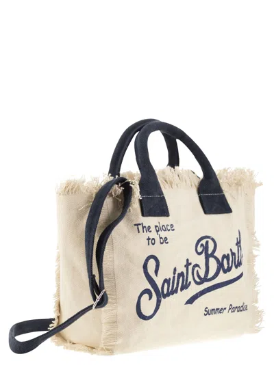 Shop Mc2 Saint Barth Colette Fringed Canvas Bag