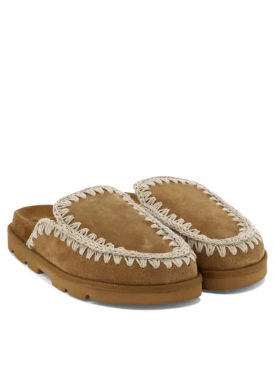 Mou Whipstitch-trim Suede Mules