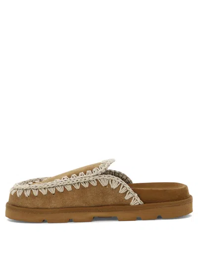 Mou Whipstitch-trim Suede Mules