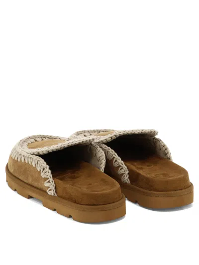 Mou Whipstitch-trim Suede Mules