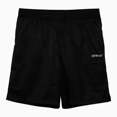 Shop Off-white Off White™ Black Swim Shorts With Logo