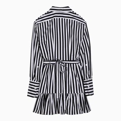 Patou Striped Cotton Mini Chemisier Dress In Black