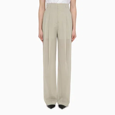 Shop Philosophy Grey Wool Blend Palazzo Trousers