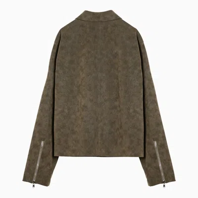 Shop Séfr Moss Coloured Bardem Jacket In Synthetic Suede