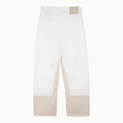 Shop Sportmax White/beige Denim Jeans
