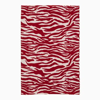 Shop Attico The  White/red Zebra Print Mini Skirt In Lycra
