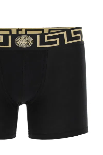 Shop Versace Bi Pack Underwear Trunk With Greca Band