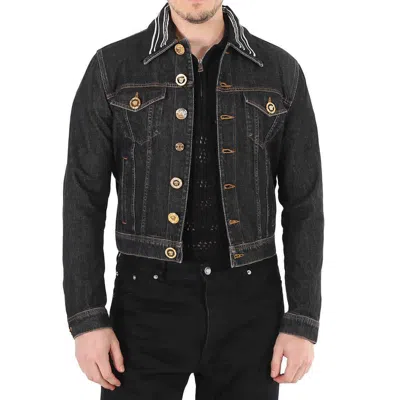 Shop Versace Medusa Motif Denim Jacket