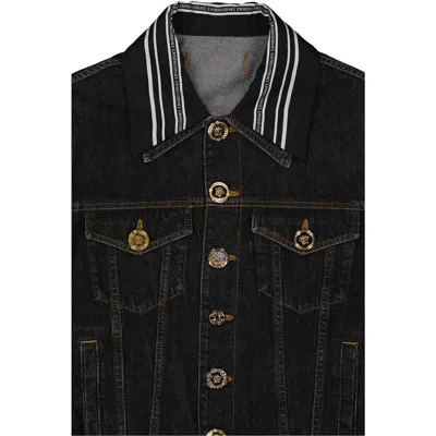 Shop Versace Medusa Motif Denim Jacket