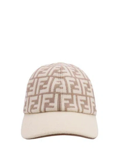 Shop Fendi Caps & Hats In Neutrals