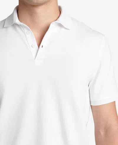 Shop Kenneth Cole Solid Button Placket Polo In White