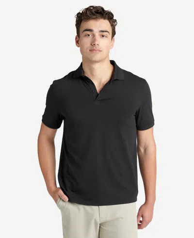 Shop Kenneth Cole Solid Button Placket Polo In Black