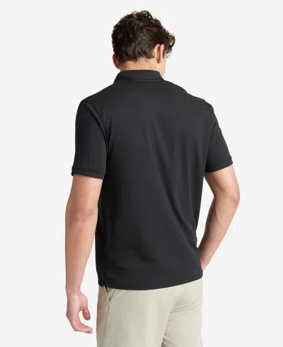 Shop Kenneth Cole Solid Button Placket Polo In Black