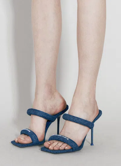 Shop Alexander Wang Women Julie Tubular Heeled Sandals In Blue
