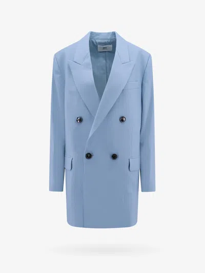 Shop Ami Alexandre Mattiussi Ami Paris Woman Blazer Woman Blue Blazers E Vests