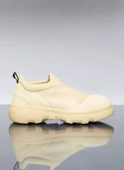 Shop Burberry Men Suede Foam Sneakers In Yellow