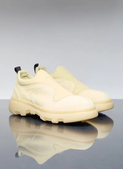 Shop Burberry Men Suede Foam Sneakers In Yellow