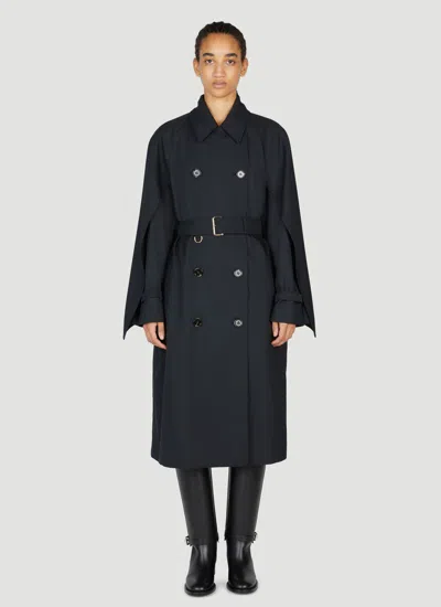 Shop Burberry Women Cotness Double-breasted Trench Coat In Black