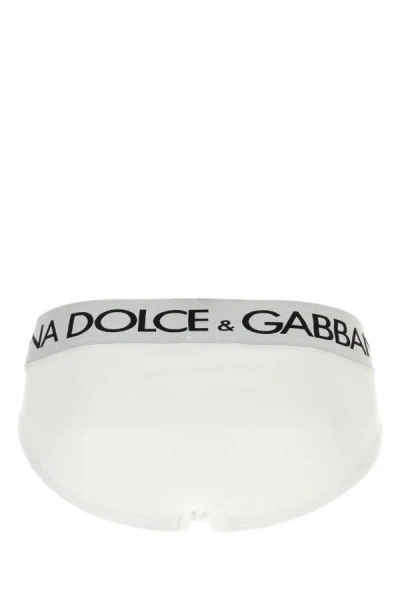 Shop Dolce & Gabbana Man White Stretch Cotton Brief