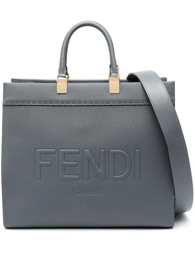 Shop Fendi Women Sunshine Medium Shopper Bag In Blue