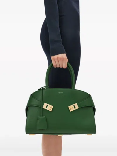 Shop Ferragamo Women Hug Handbag In Green