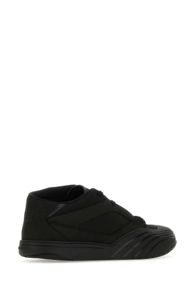 Shop Givenchy Man Black Fabric And Leather Skate Sneakers